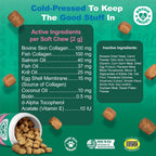 Doggie Dailies Suplemento para Piel y Pelaje con Aceite de Salmón, Colágeno, Omega 3, Aceite de Krill, Biotina y Aceite de Coco - 225 Chews Blandos
