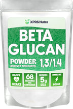 XPRS Nutra Polvo de Beta Glucano de Avena - Sin Sabor, No Transgénico, Vegano (170 g)