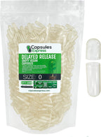 XPRS Nutra Cápsulas Vacías Tamaño 0 Liberación Retardada - 500 Unidades - Cápsulas Veganas Transparentes