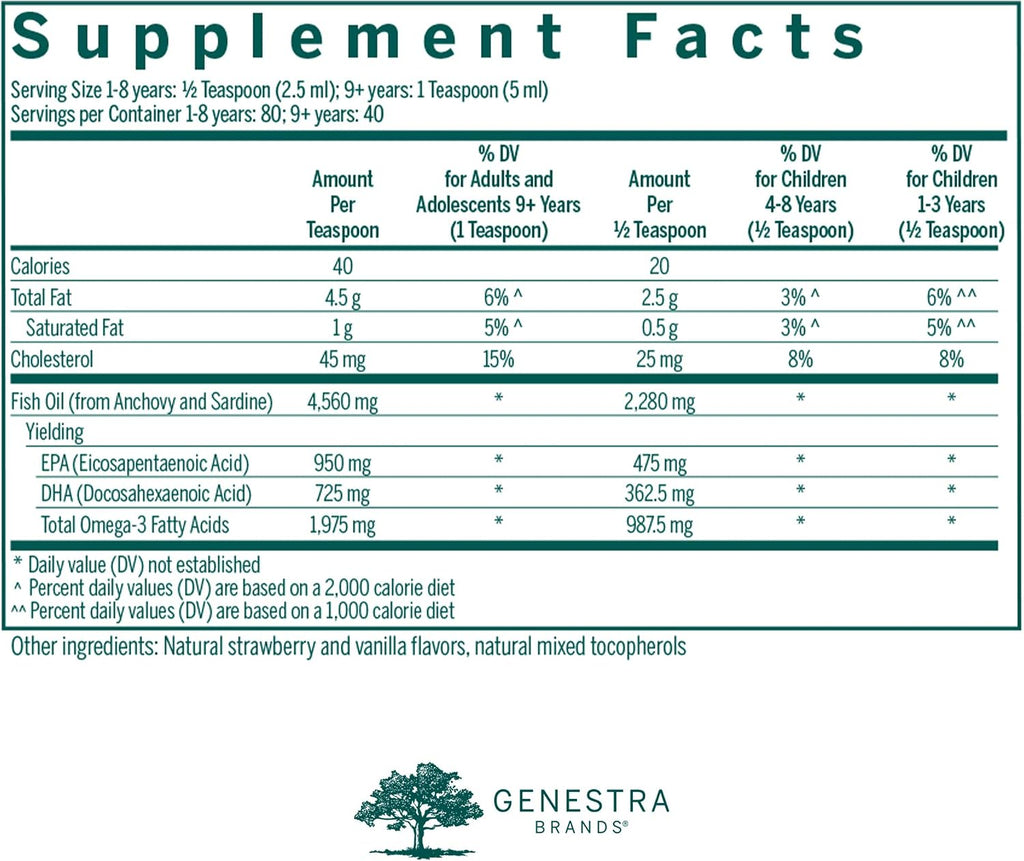 Genestra Brands Super EFA Líquido | Suplemento de Ácidos Grasos Esenciales | Sabor Fresa Natural | 200 ml