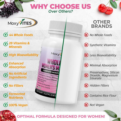 MoxyVites Multivitamínico Metilado para Mujeres con Hierro - 44 Nutrientes Fermentados de Alimentos Integrales - 90 Cápsulas – Image 4