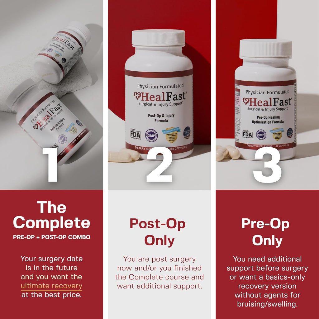 HealFast Pre-Op Suplemento para Recuperación Quirúrgica y Lesiones