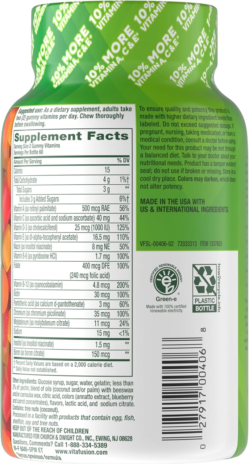Vitafusion Multivitamínico Gomitas 120 gominolas para adultos