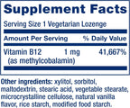 Vitamina B12 Metilcobalamina 1 mg, 60 Comprimidos Sublinguales - Life Extension