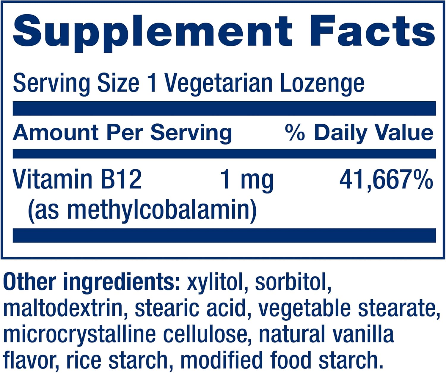 Vitamina B12 Metilcobalamina 1 mg, 60 Comprimidos Sublinguales - Life Extension