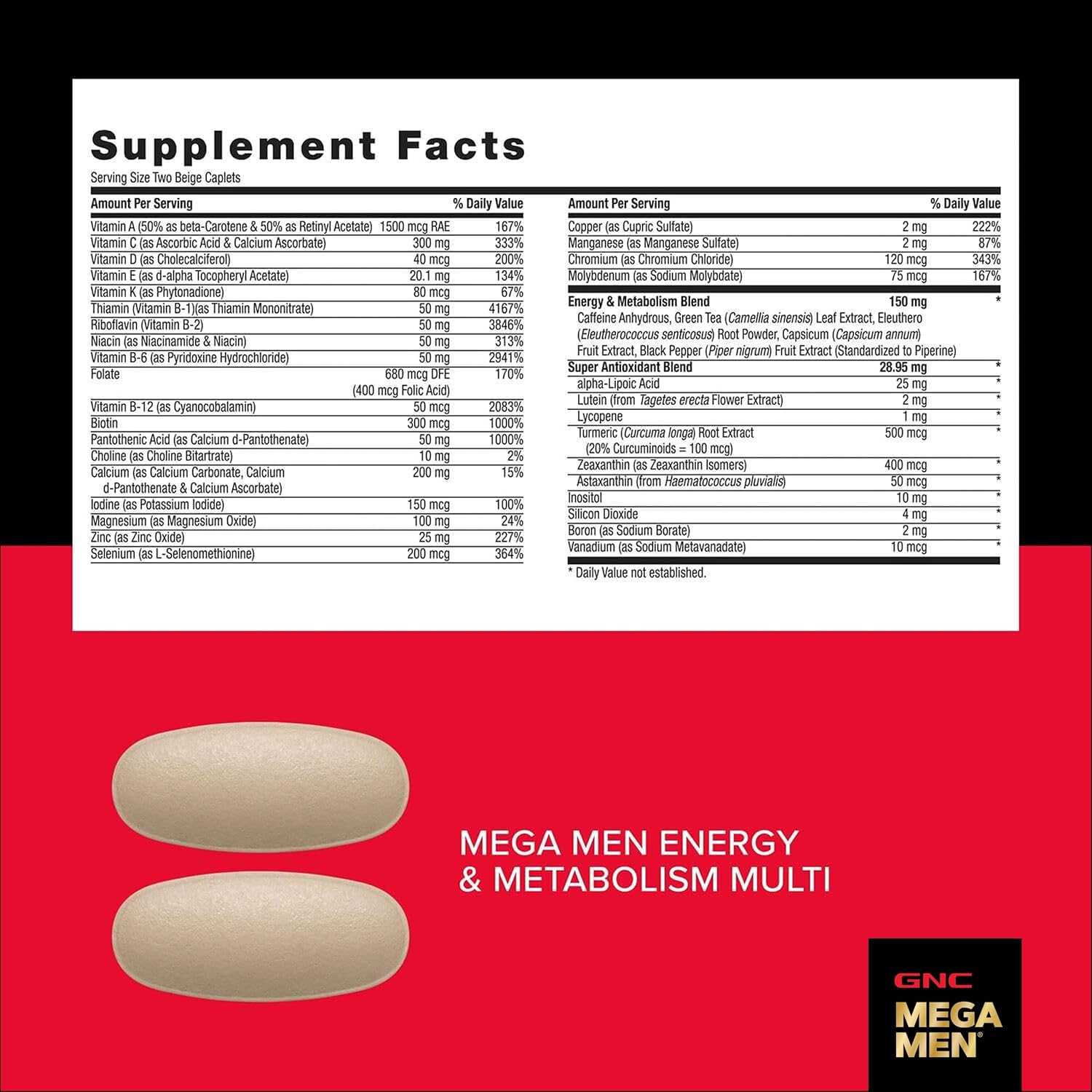 GNC Mega Men Energy and Metabolism Vitapak – 30 Paquetes Diarios