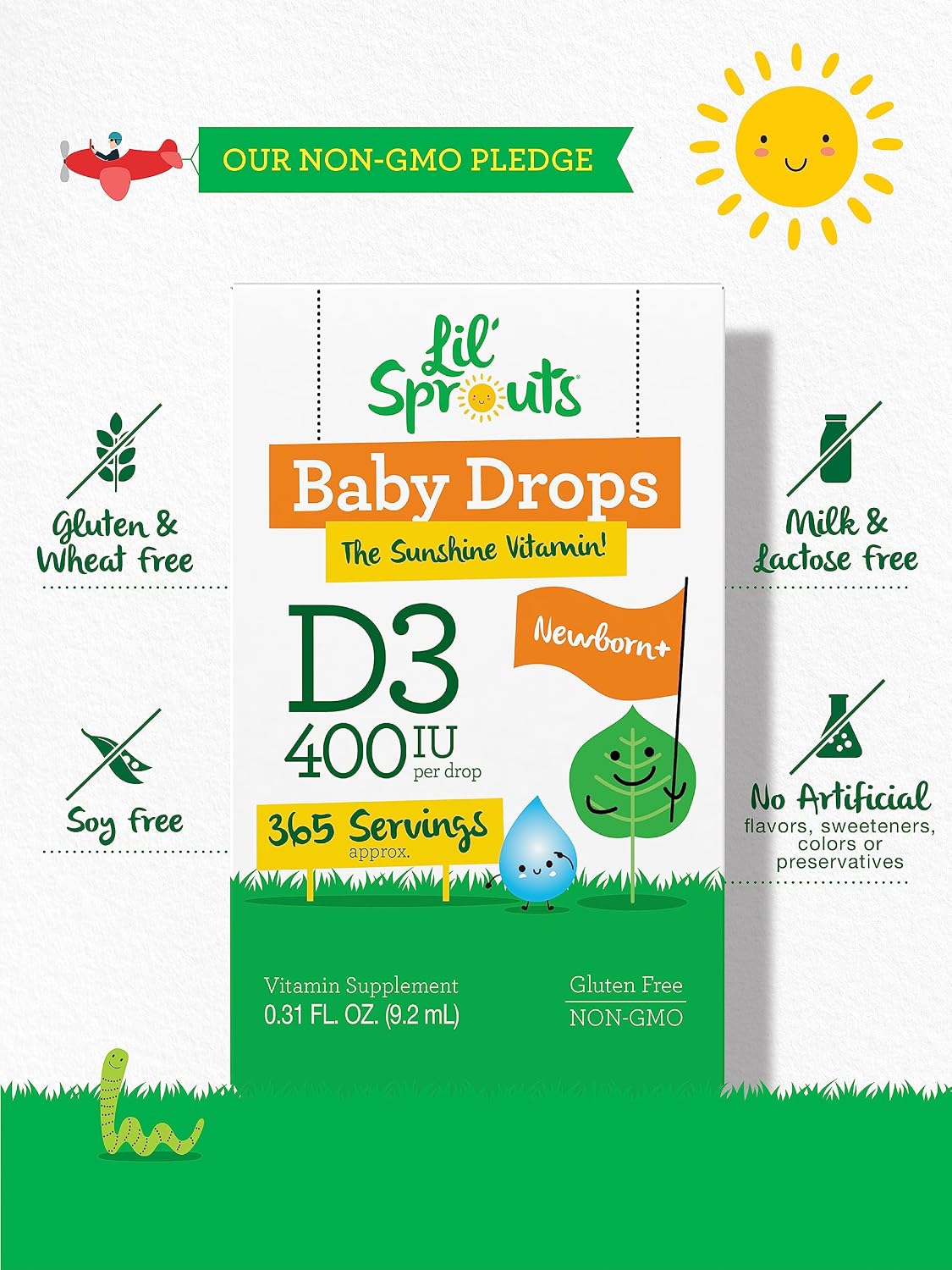 Carlyle Vitamina D3 Gotas Líquidas para Bebés - 400 UI, 9.2 mL