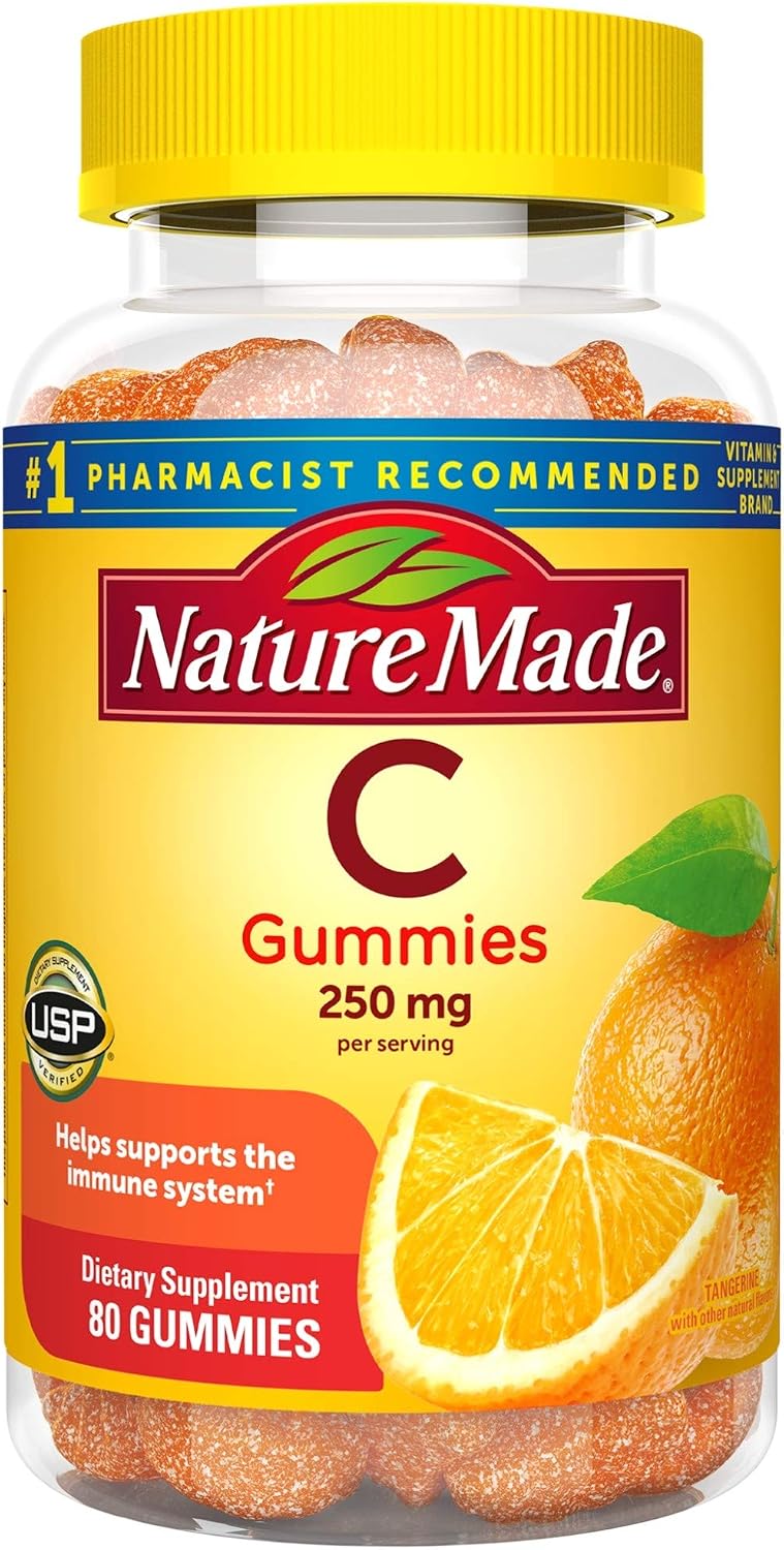 Nature Made Vitamin C 250 mg Gummies - 80 Tangerine Flavored Gummies