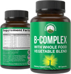 Complejo B con Frutas y Verduras - 90 Cápsulas Veganas - Peak Performance