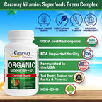 Caraway Vitamins Organic Superfoods Greens Complex - 60 Comprimidos Veganos