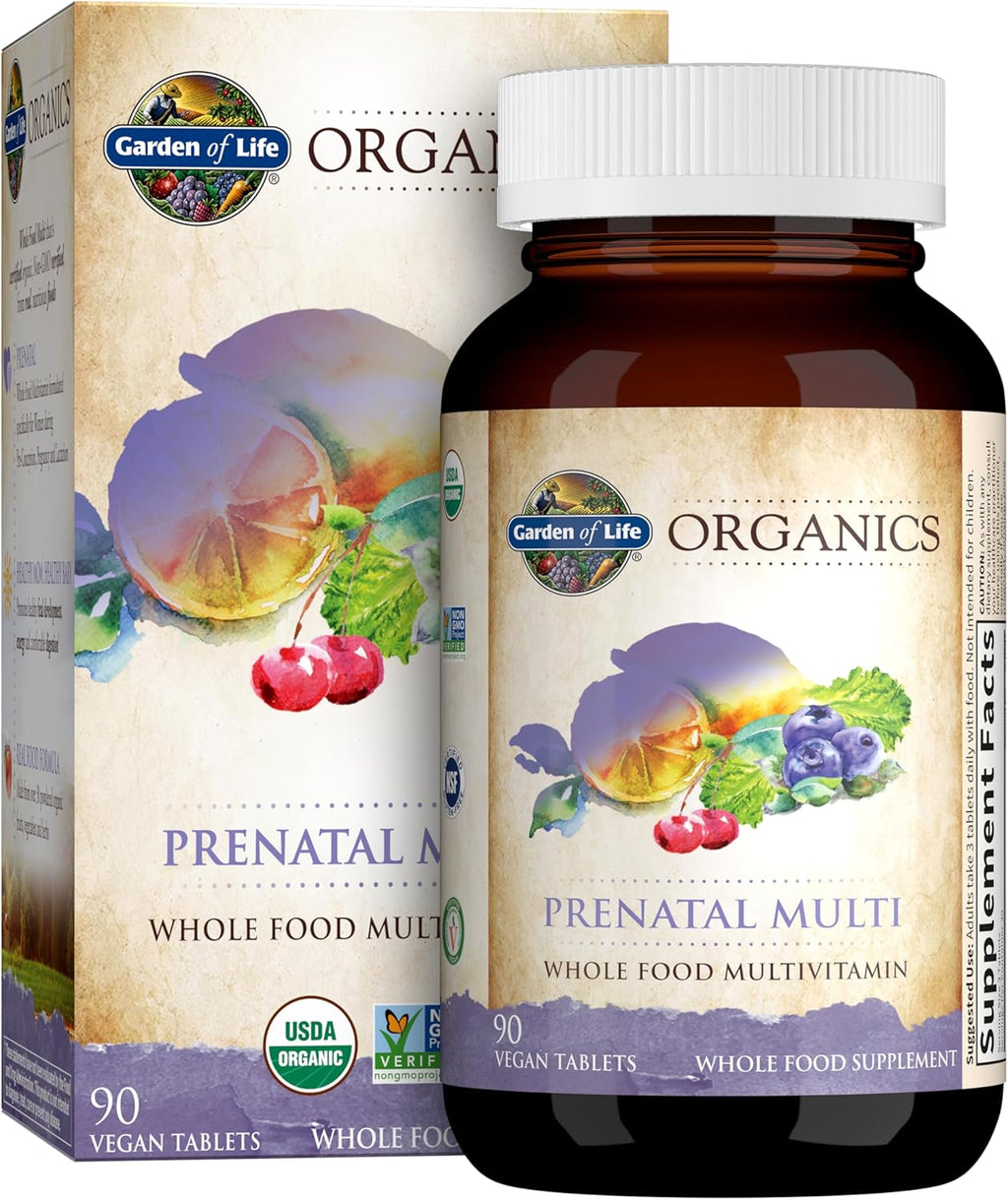 Garden of Life Organics Prenatal Multivitamin with Folate, Iron & D3 - 60 Tablets