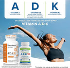 Power By Naturals ADK 10 – Vitaminas A, D3 y K2 MK-7 – 90 Cápsulas