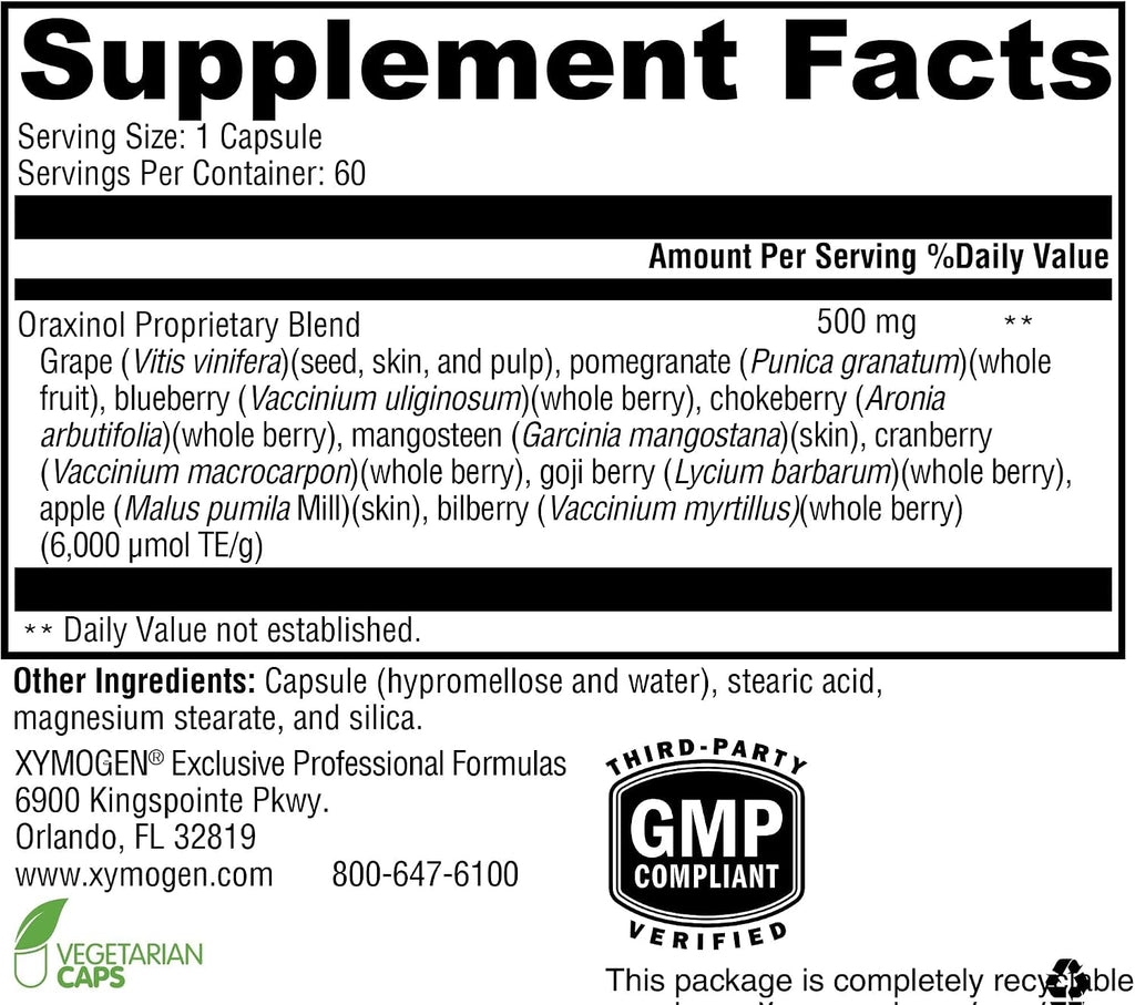 XYMOGEN Oraxinol - 60 Cápsulas - Extracto de Frutas y Bayas para Salud Cardiovascular