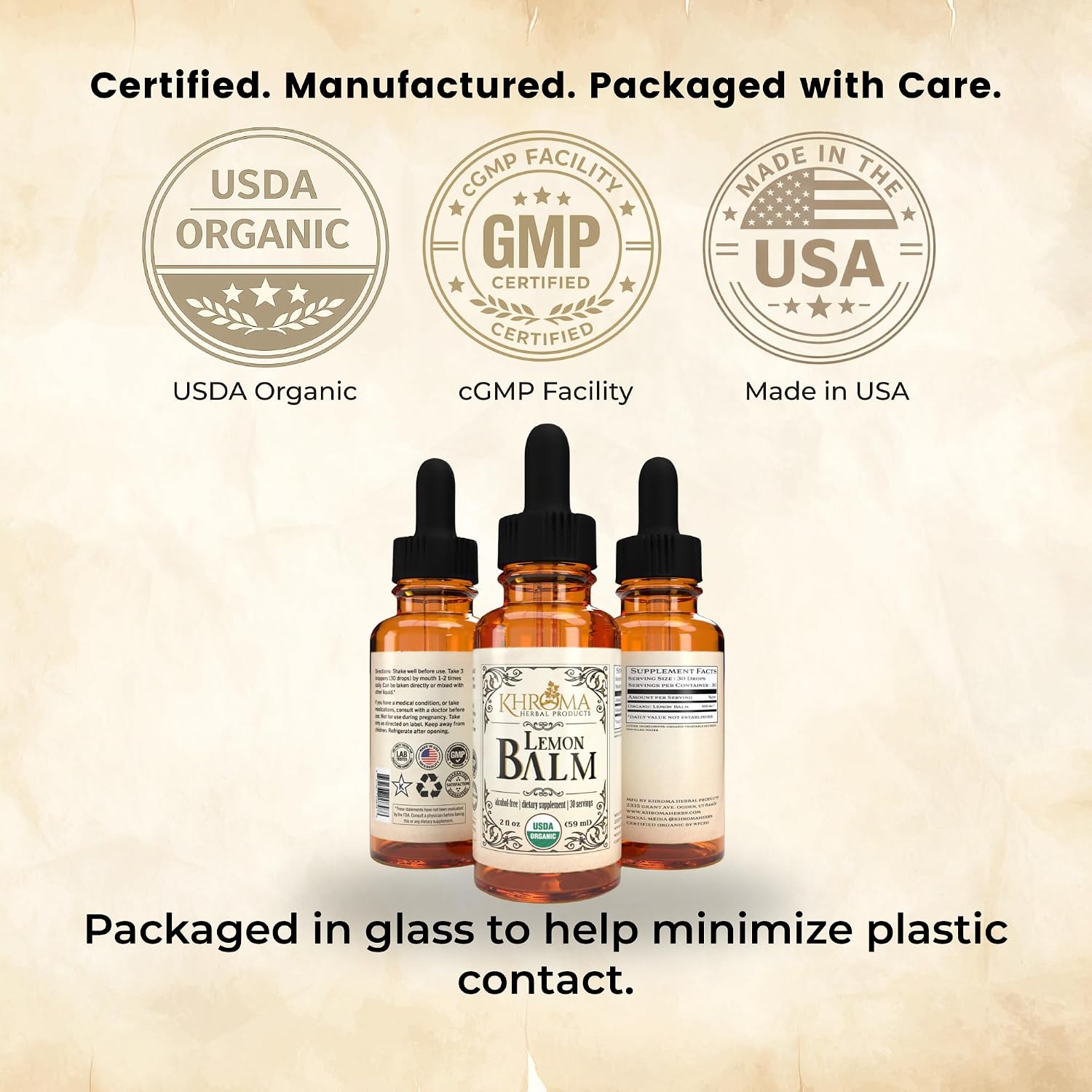Khroma Herbal Products - Melisa Orgánica - 800 mg Líquido - 30 Dosis