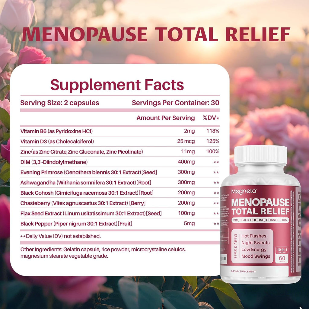 Menopause Care, with DIM, Black Cohosh, Chasteberry, Evening Primrose, Flax Seed & Ashwagandha, 180 Cápsulas