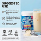 Calostro Bovino en Polvo + Colágeno con L-Glutamina, Vitaminas D, K2, C y Probióticos | Clean Nutra