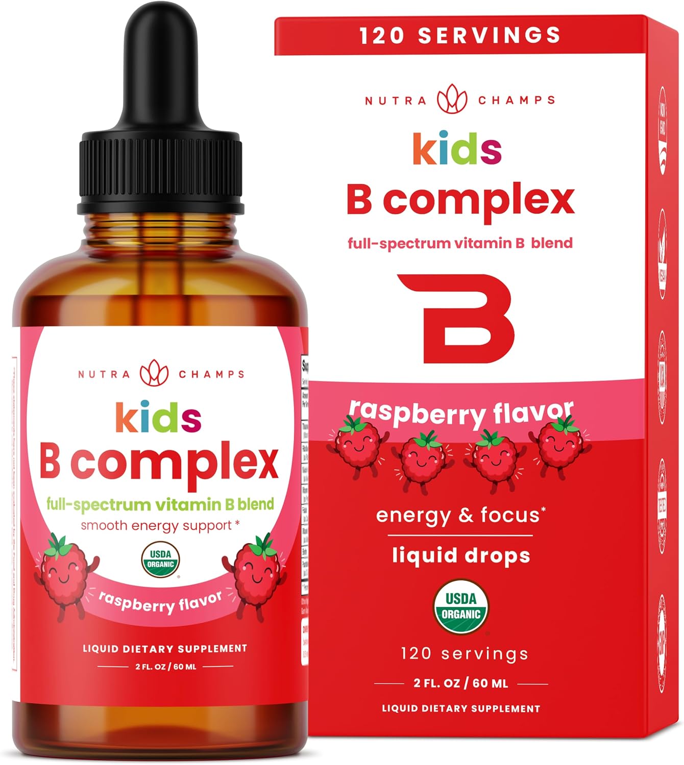 Complejo B Orgánico Líquido Sublingual con Metilcobalamina - 2 oz