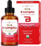 NutraChamps Complejo de Vitaminas B Orgánico para Niños – Gotas Líquidas con Sabor a Bayas (120 porciones)