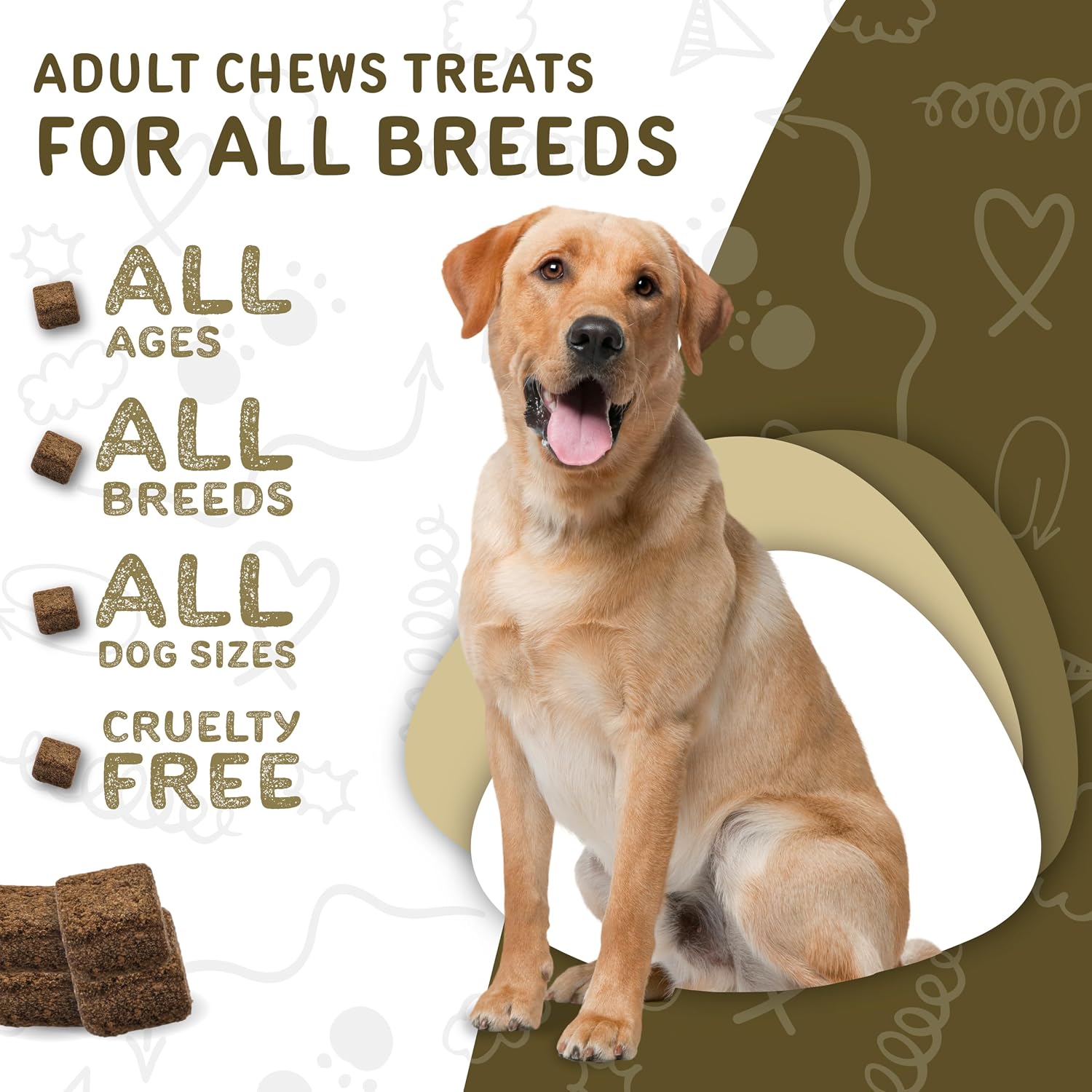 waggedy Daily Essentials Adult Soft Chews - Multivitamínico para Perros (120 Chews Blandos)