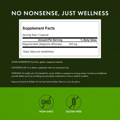 Swanson Corteza de Magnolia - Suplemento Herbal, 400mg (180 Cápsulas) – Image 3