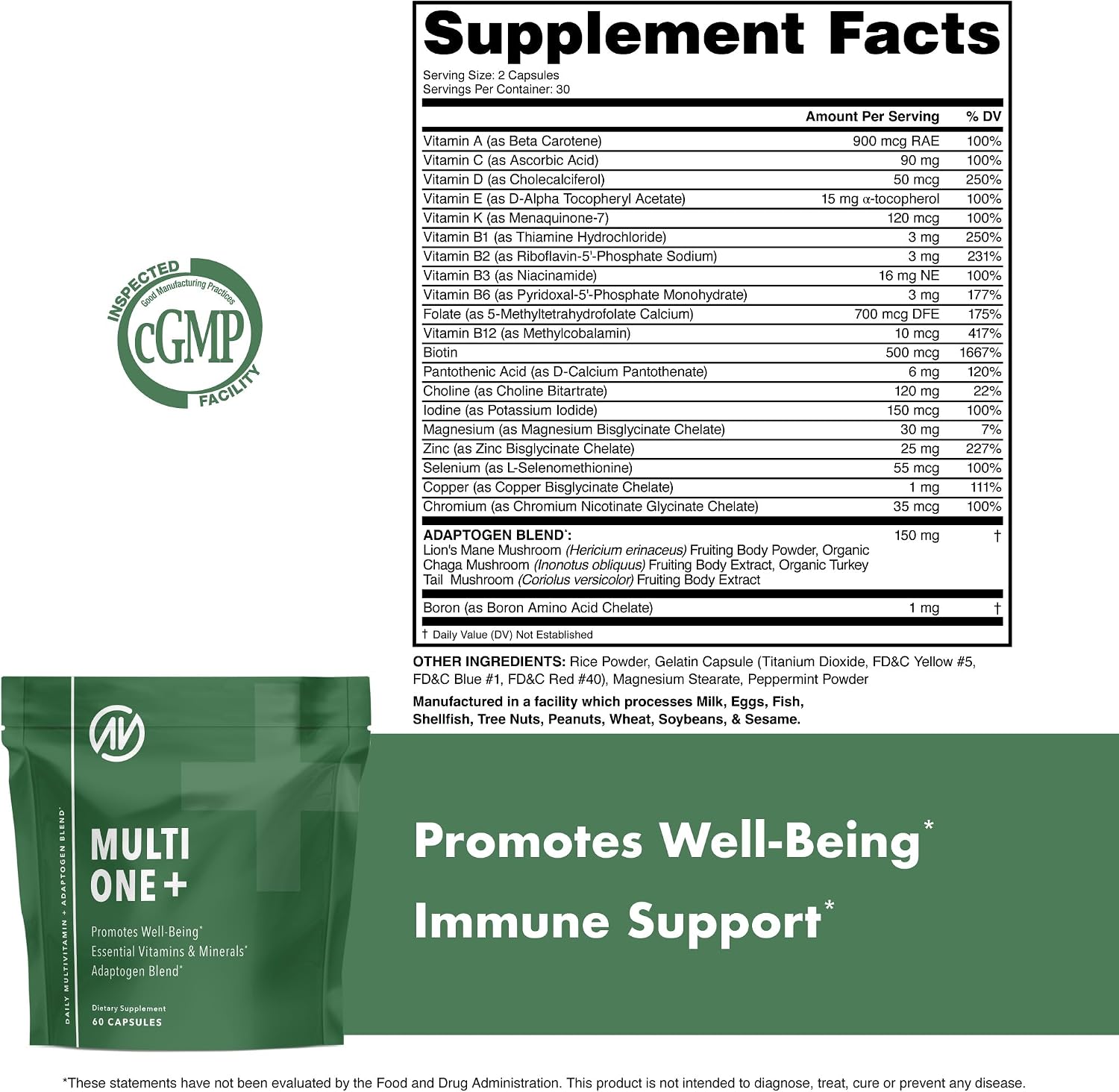 MultiOne Multivitamínico Diario para Hombres y Mujeres - 60 Cápsulas