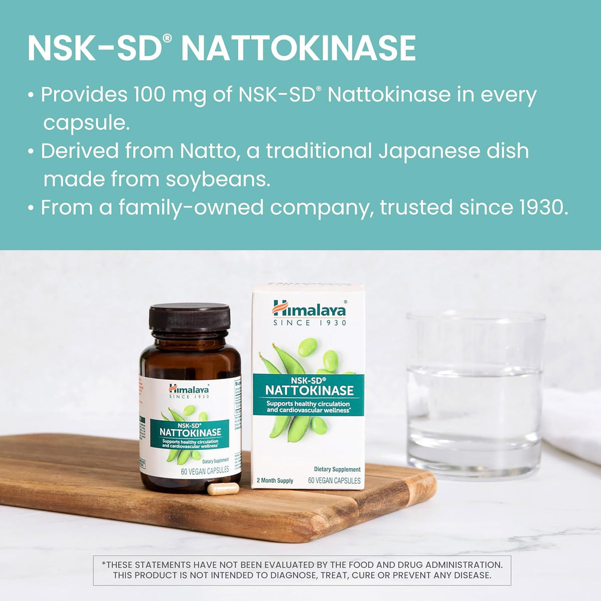 Himalaya NSK-SD Nattokinasa, Suplemento Alimenticio para una Circulación Saludable, Vegano, Sin Gluten, Extracto de Natto, – Image 3