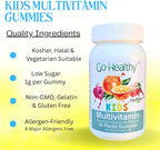 Go Healthy Kids Multivitamin Gummies con Vitamina C, D3 y Zinc – 30-60 porciones