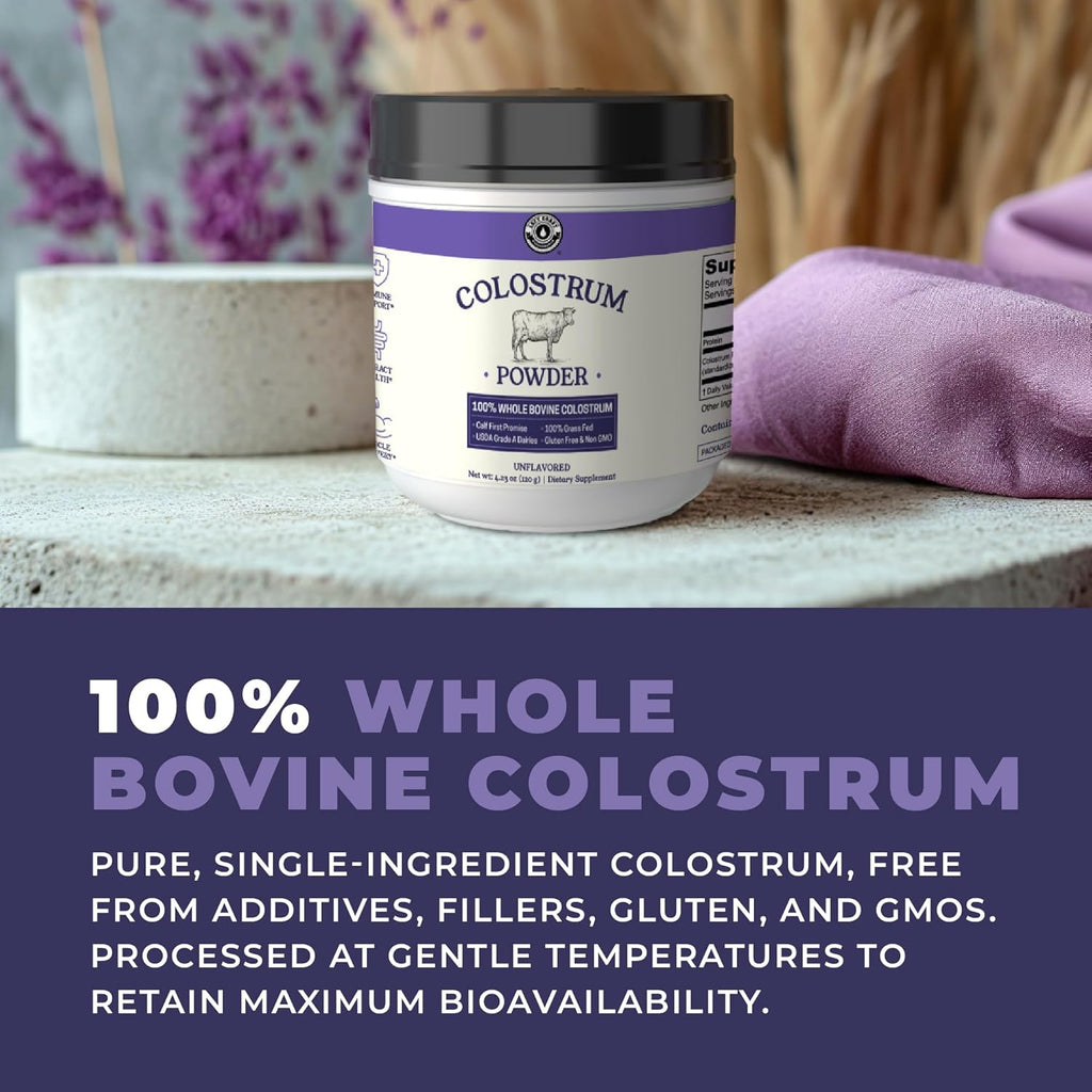 Polvo de Calostro Bovino – Origen EE.UU., para Inmunidad, Salud Intestinal y Recuperación Muscular – Sin Aditivos, de Pastoreo, No OGM