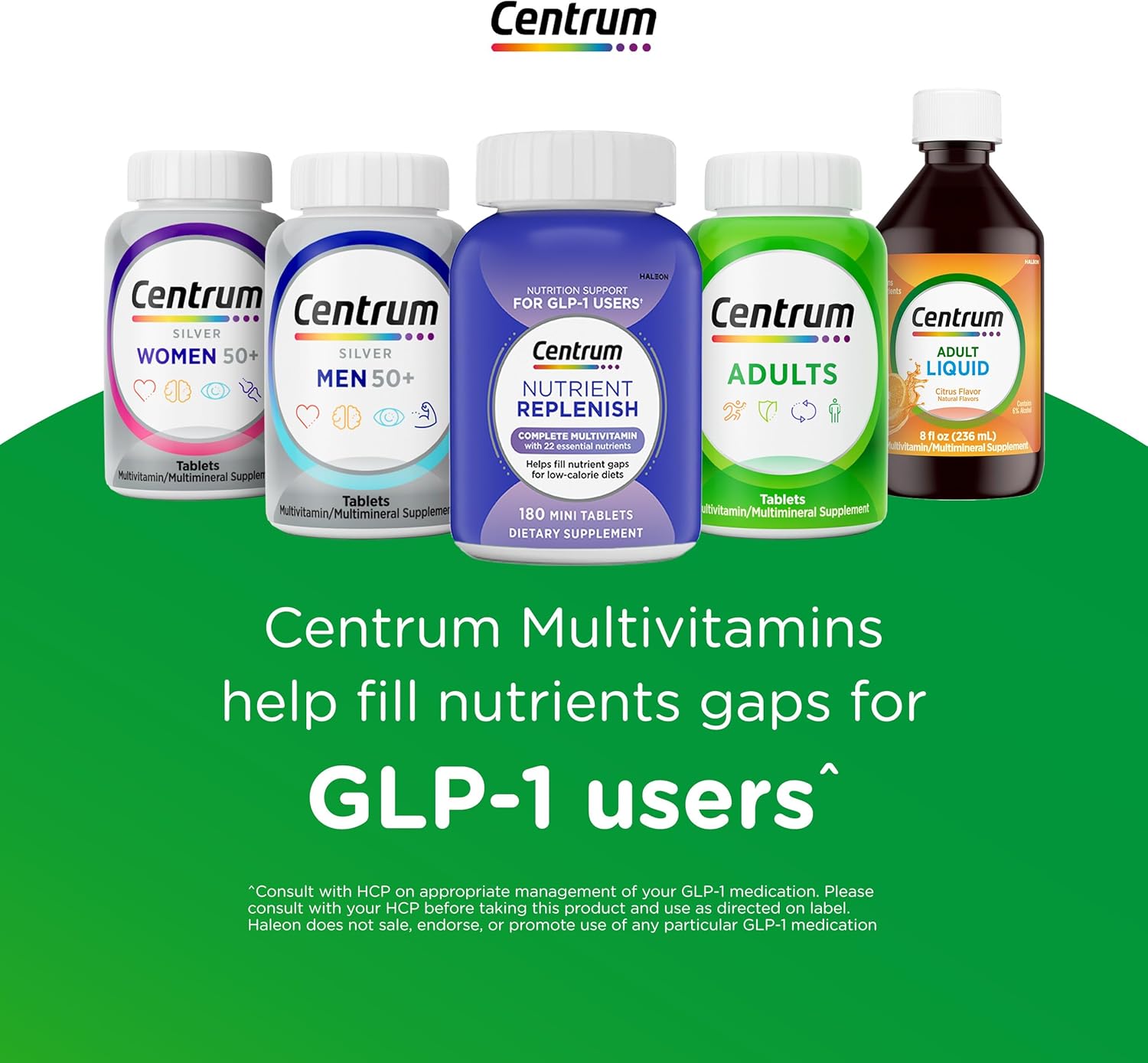 Centrum Silver Multivitamínico para Adultos 50+, 125 Comprimidos