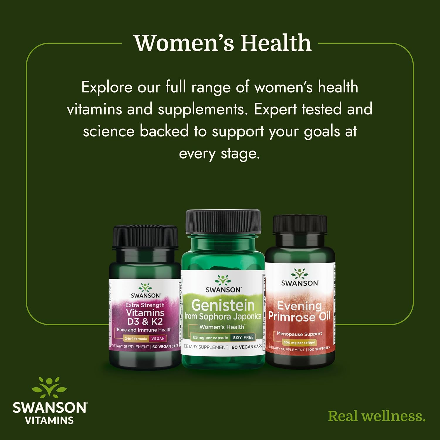 Swanson Genisteina sin soja 125 mg - 60 cápsulas veganas