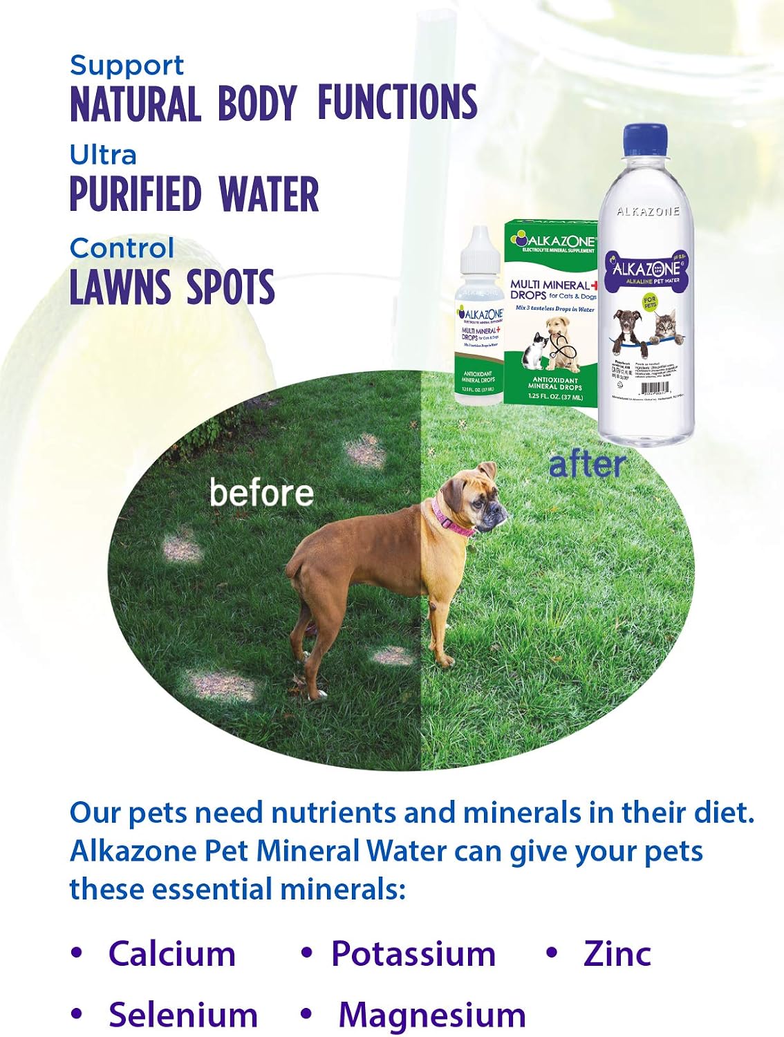 Alkazone Gotas Multimineral Alcalinas para Perros y Gatos - Sin Sabor - 120 Dosis