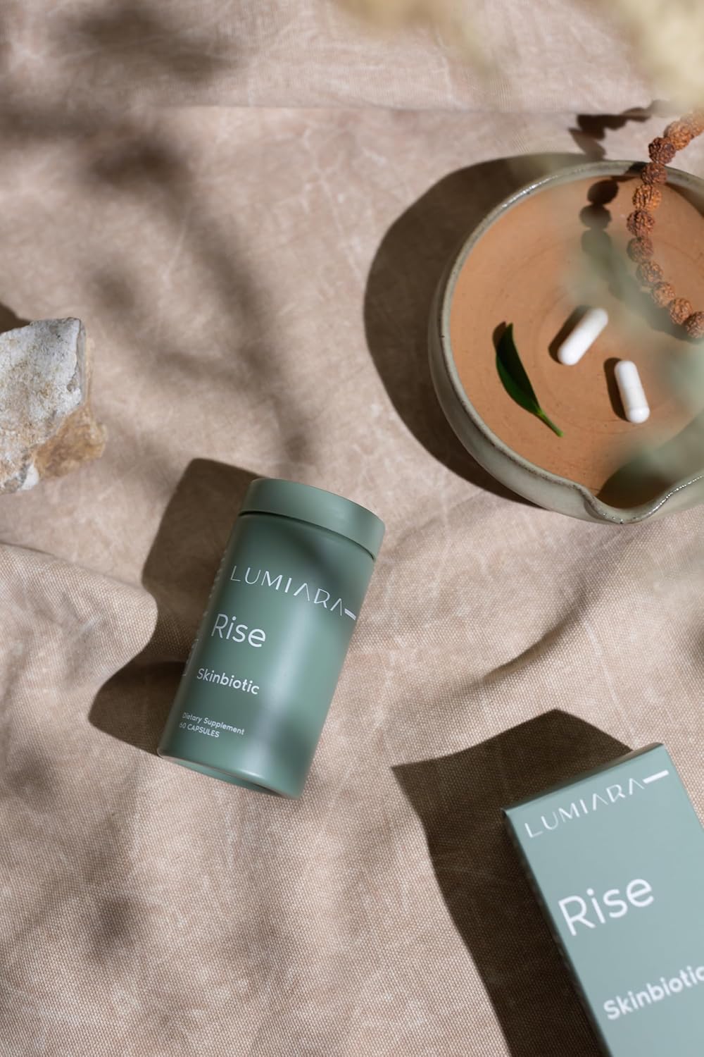Lumiara Rise Skinbiotic - Suplemento para la piel y el intestino, potenciador de colágeno natural, 60 cápsulas