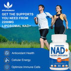 Spliferkou NAD+ Liposomal 2200mg, 60 Cápsulas | Suplemento de NAD+ para Energía Celular y Envejecimiento Saludable
