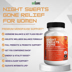 Night Sweats Gone - Alivio para la menopausia con probióticos, 90 cápsulas