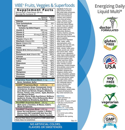 Eniva Health VIBE Multivitamínico Líquido - 32 Vitaminas, Minerales y Fitonutrientes - Suplemento Diario para Hombres y – Image 2