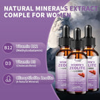 Premium Zeolite Drops para Mujer - 99%+ Ceniza Volcánica Natural Pura, Vegano, Sin OGM, Sin Azúcar - Apoya la Salud Inmunitaria, Metabolismo y Energía (177 ml)