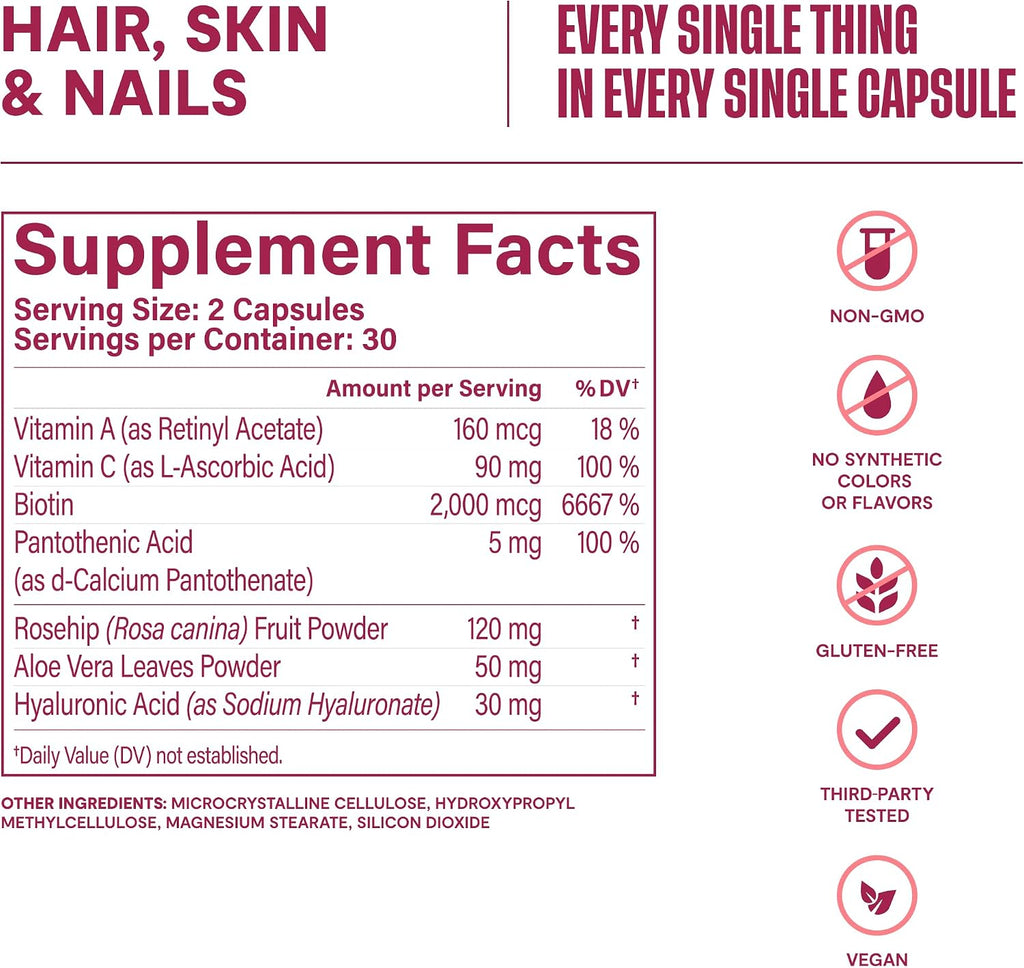 Habit Hair, Skin & Nails Complemento para Cabello, Piel y Uñas - 2 Paquete (120 Cápsulas)