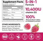 5-in-1 Vitamin D3 K2 Drops - 10000 UI D3 y 200 mcg K2 (MK-7) con Magnesio, Zinc y MCT Oil