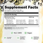 UltraLaurin Monolaurin – 3000 mg por dosis – 200 porciones – Vegano