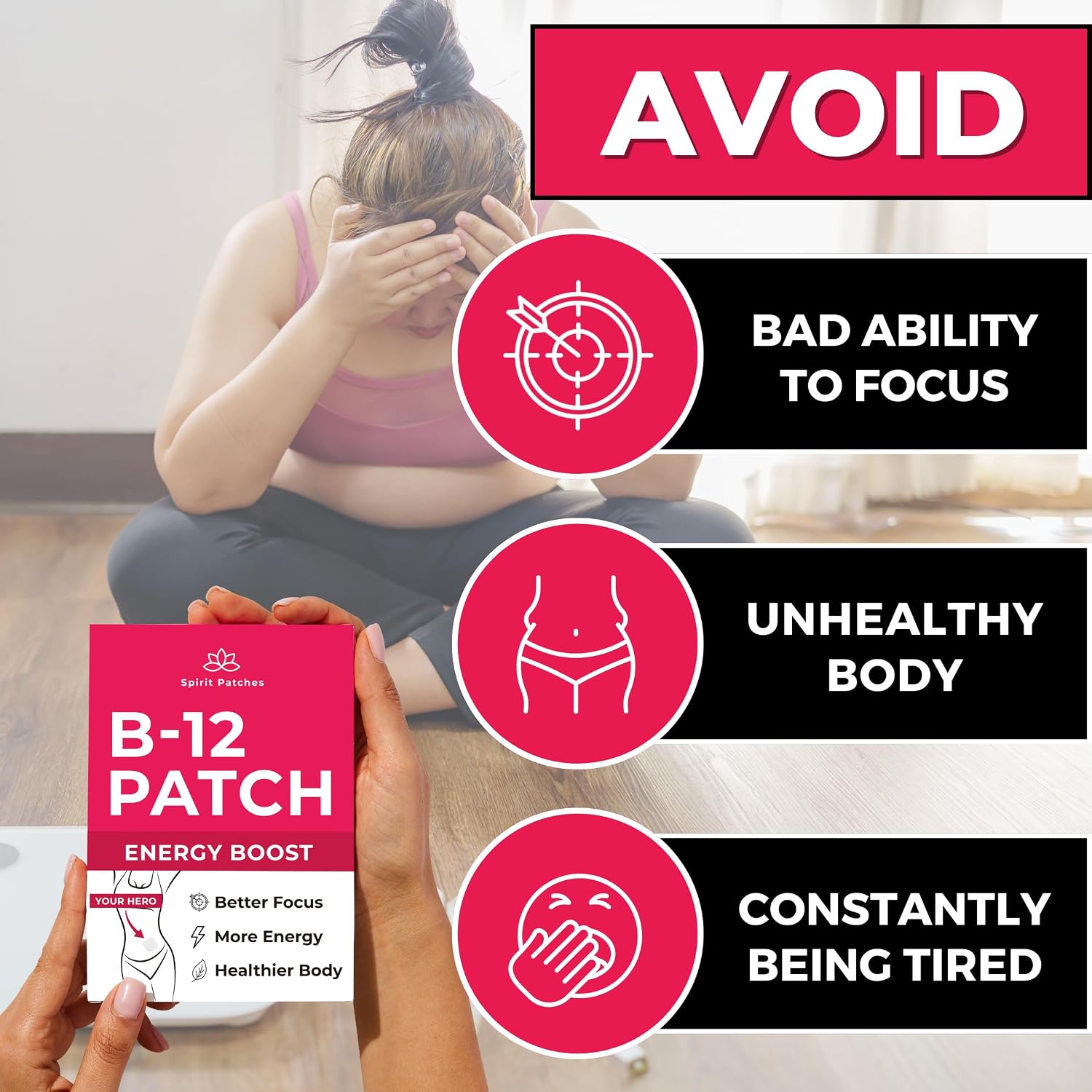 Parches de Vitamina B12 (36 Unidades) - Parches Naturales para Mujer, Energía y Enfoque