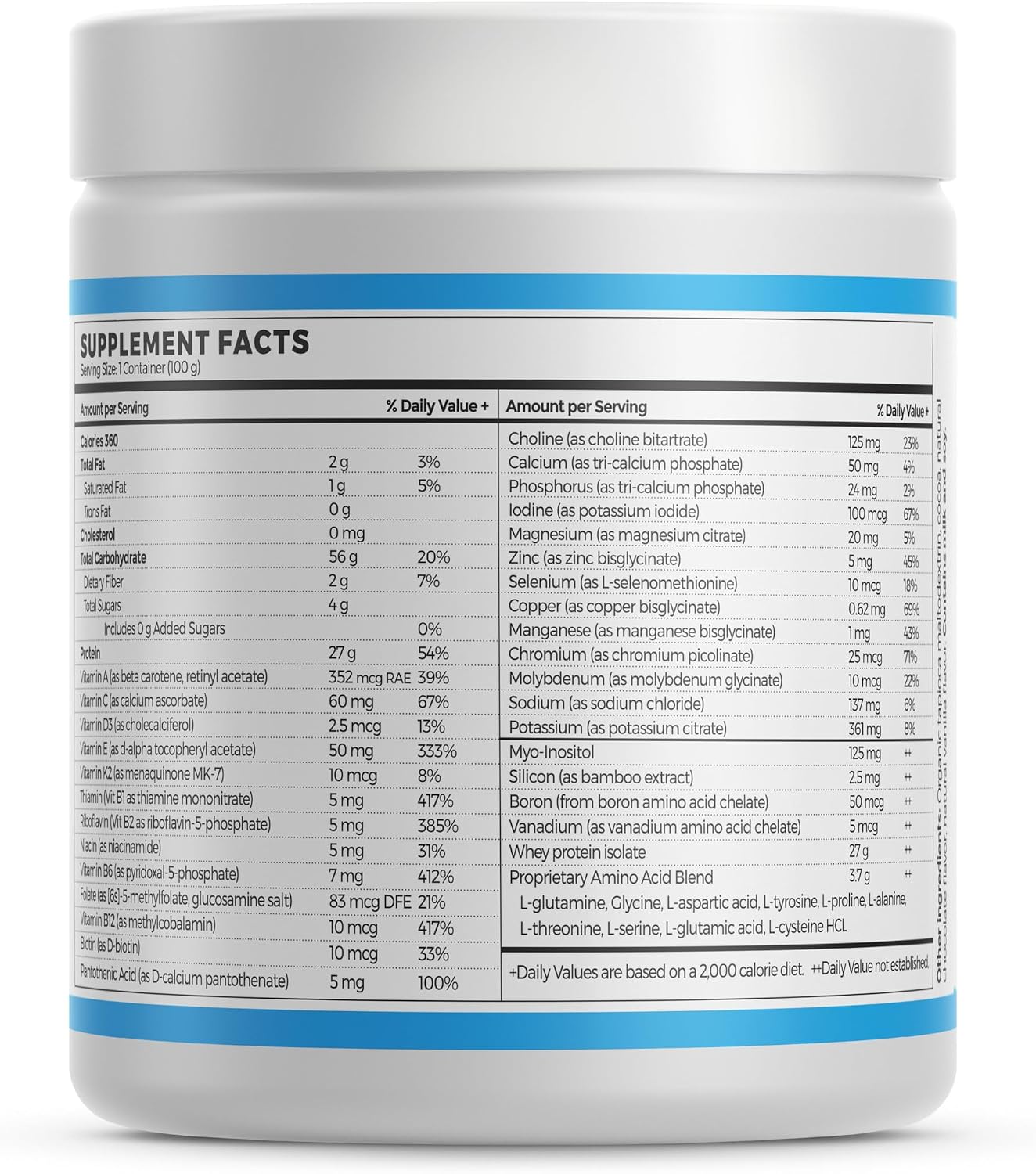 Proteína Aislada - Suplemento Dietético para la Salud Intestinal y Apoyo Nutricional (100 g, Chocolate sin Endulzar)