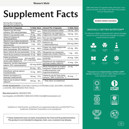 Needed. Multivitamínico para Mujeres con 23 – Equilibrio hormonal: Nutrientes como el magnesio y la vitamina B6 – Image 2