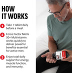 Force Factor Multivitamínico para Hombres 50+ con 26 Vitaminas y Minerales, 60 Comprimidos