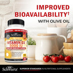 BioSchwartz Vitamina D3 5000 IU - 360 Cápsulas Blandas con Aceite de Oliva