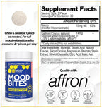 Mood Bites - Suplemento de Azafrán y Vitamina B3 para el Estado de Ánimo y Estrés - 30 Comprimidos Masticables Sabor Melocotón Cítrico