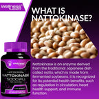 Nattokinase Cápsulas 5000 FU, Enzimas de Natto Japonés, Apoyo Diario, 120 Cápsulas (Pack de 2)