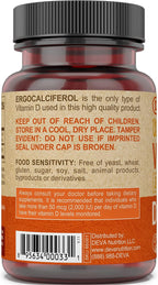 Deva Vitamina D2 Vegana 60 mcg (2400 UI), Suplemento de Ergocalciferol sin Ingredientes Animales, 90 Comprimidos