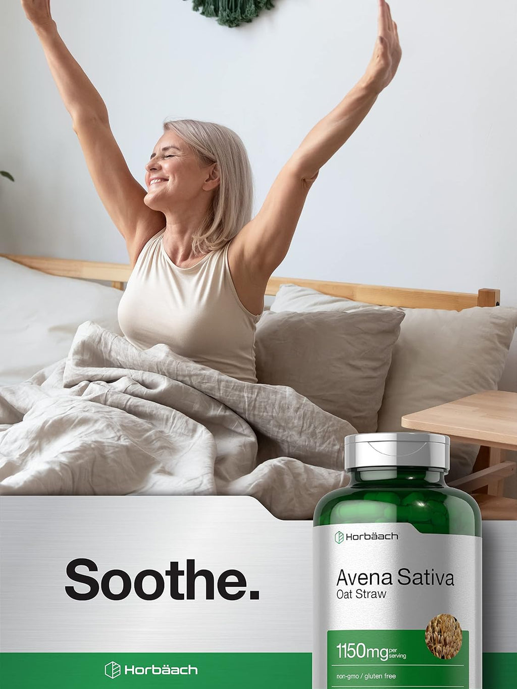 Horbäach Extracto de Avena Sativa | 200 Cápsulas | Paja de Avena | No-GMO, Sin Gluten