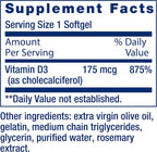Life Extension Vitamina D3 175 mcg (7000 UI), 60 Cápsulas Blandas