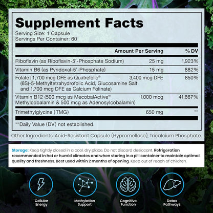Pure Therapro Rx Methylated B Complex – Apoyar el funcionamiento normal del sistema nervioso (B1, B2, B6, B12, – Image 2
